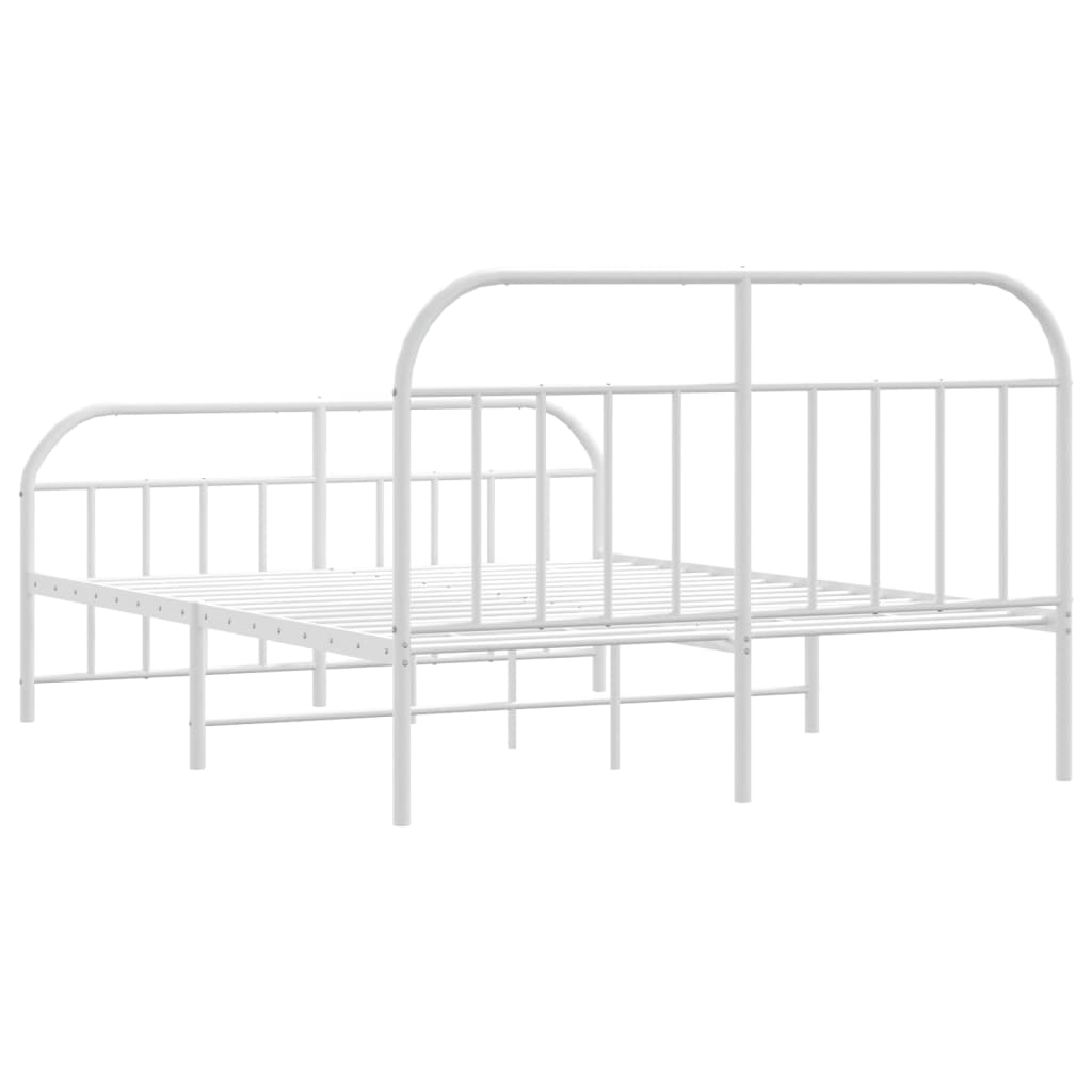 vidaXL Estructura cama sin colchón con estribo metal blanco 150x200 cm