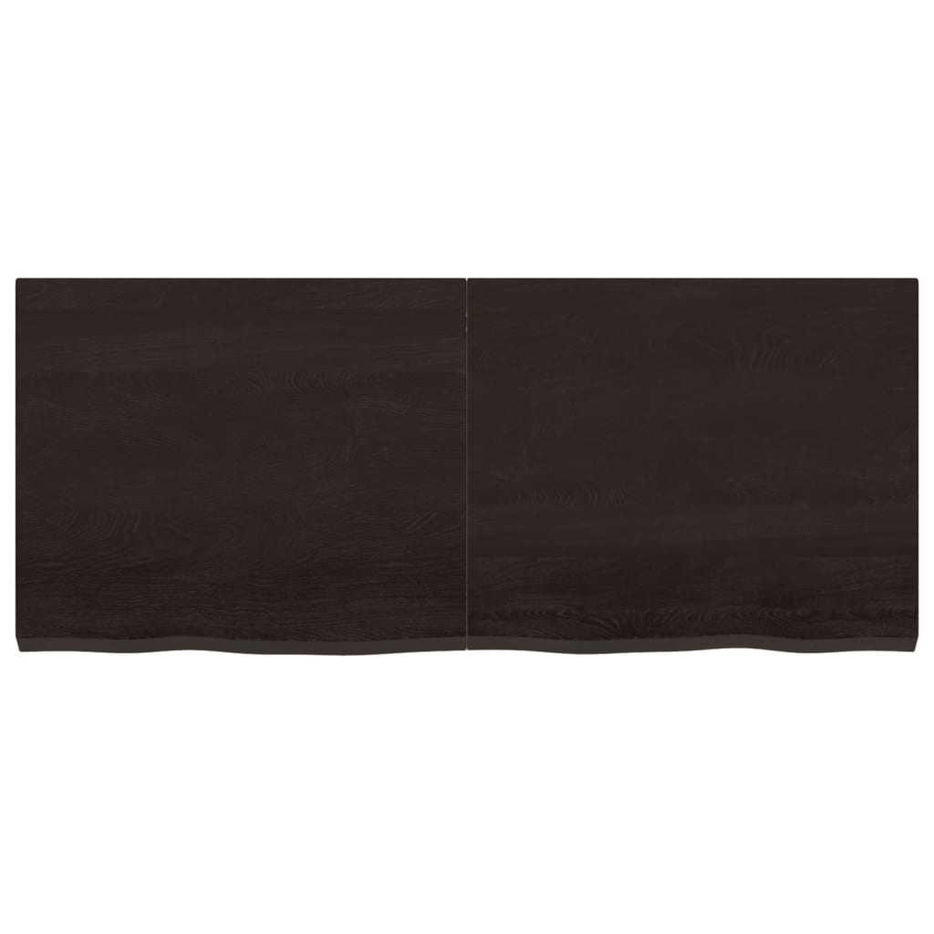 vidaXL Encimera de baño madera tratada marrón oscuro 120x50x(2-4) cm