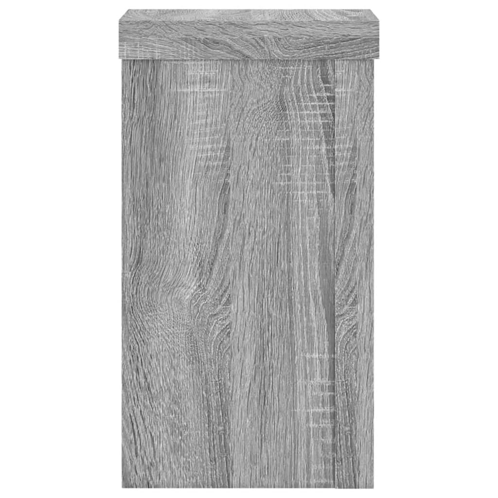 vidaXL Soportes de plantas 2 uds madera gris Sonoma 10x10x18 cm