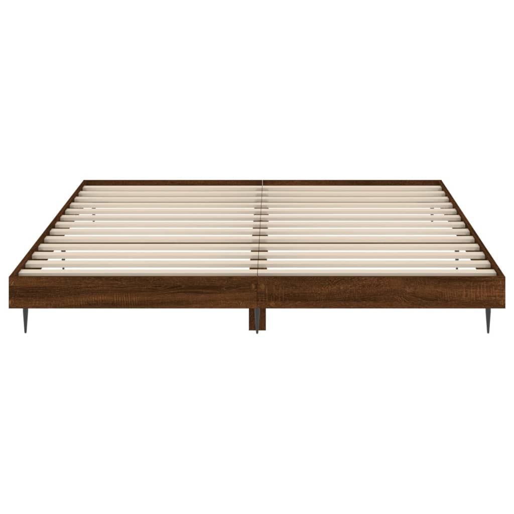 vidaXL Estructura de cama sin colchón madera marrón roble 160x200 cm