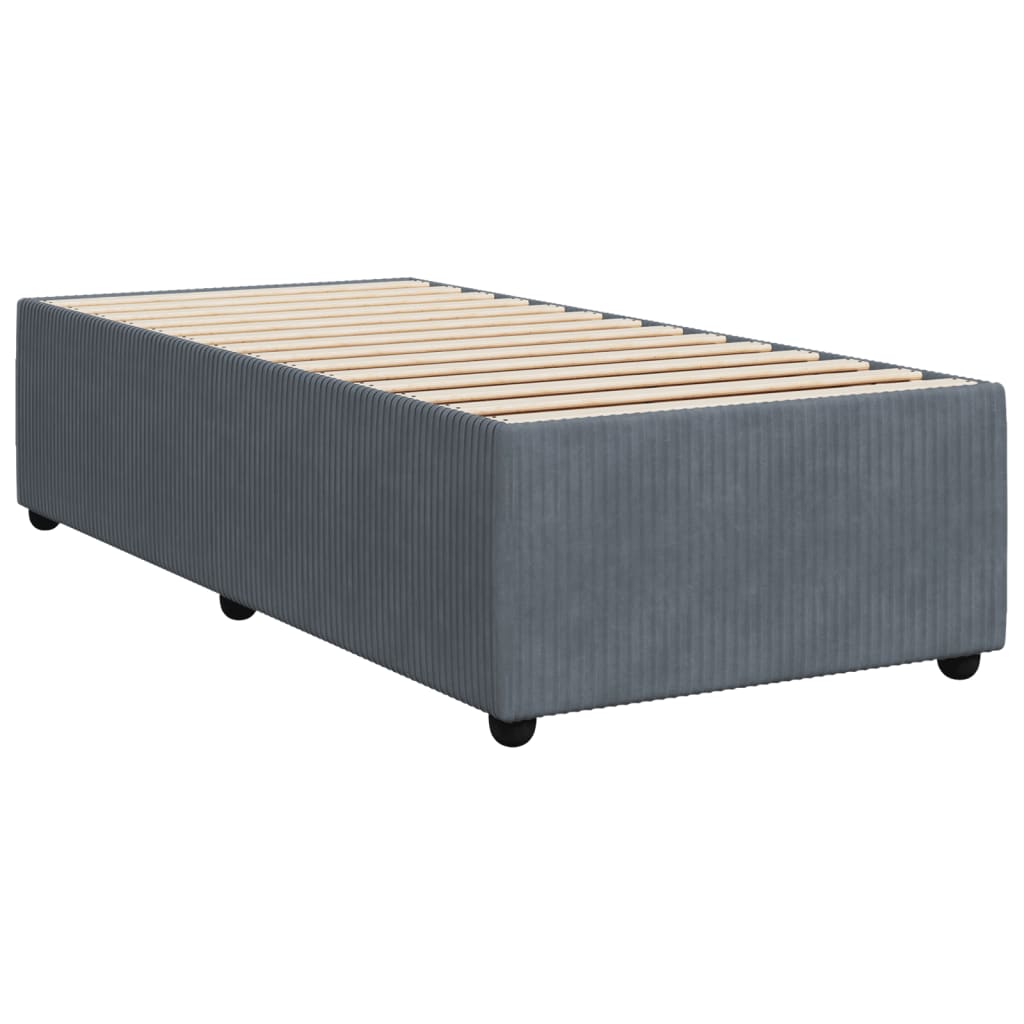 vidaXL Estructura de cama sin colchón terciopelo gris oscuro 80x200 cm