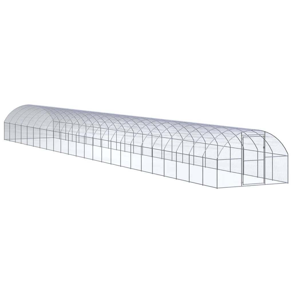 vidaXL Gallinero de exterior de acero galvanizado 3x24x2 m