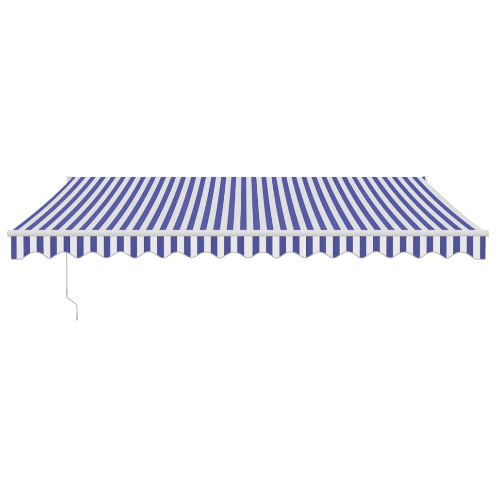 vidaXL Toldo retráctil aluminio y tela azul y blanco 4x3 m