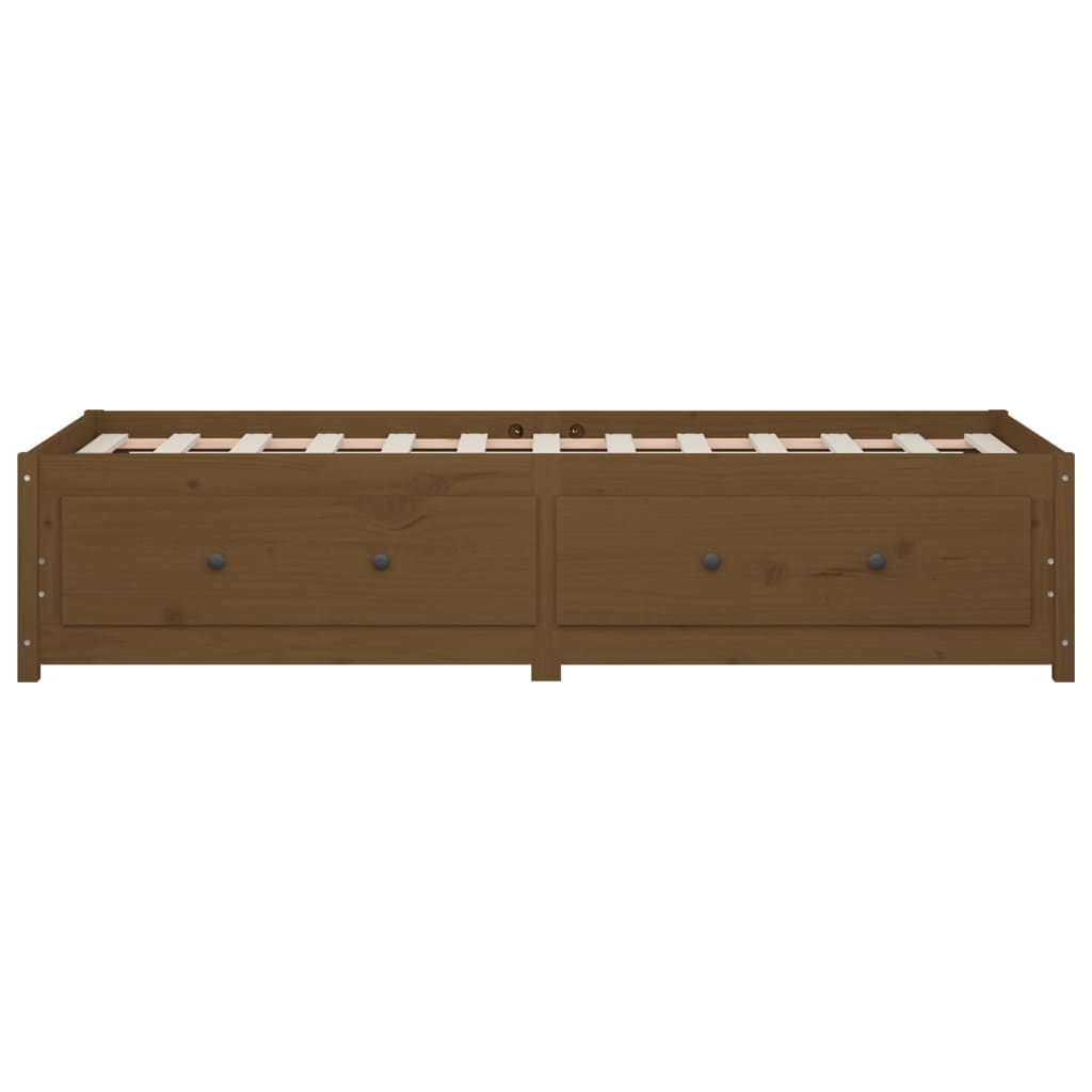 vidaXL Sofá cama de madera maciza de pino marrón miel 90x190 cm