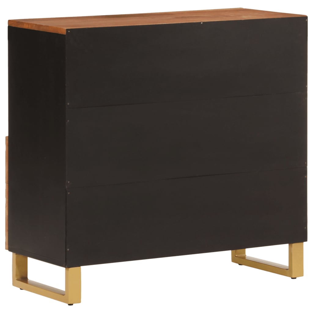 vidaXL Mueble auxiliar madera maciza mango marrón/negro 80x33,5x75 cm