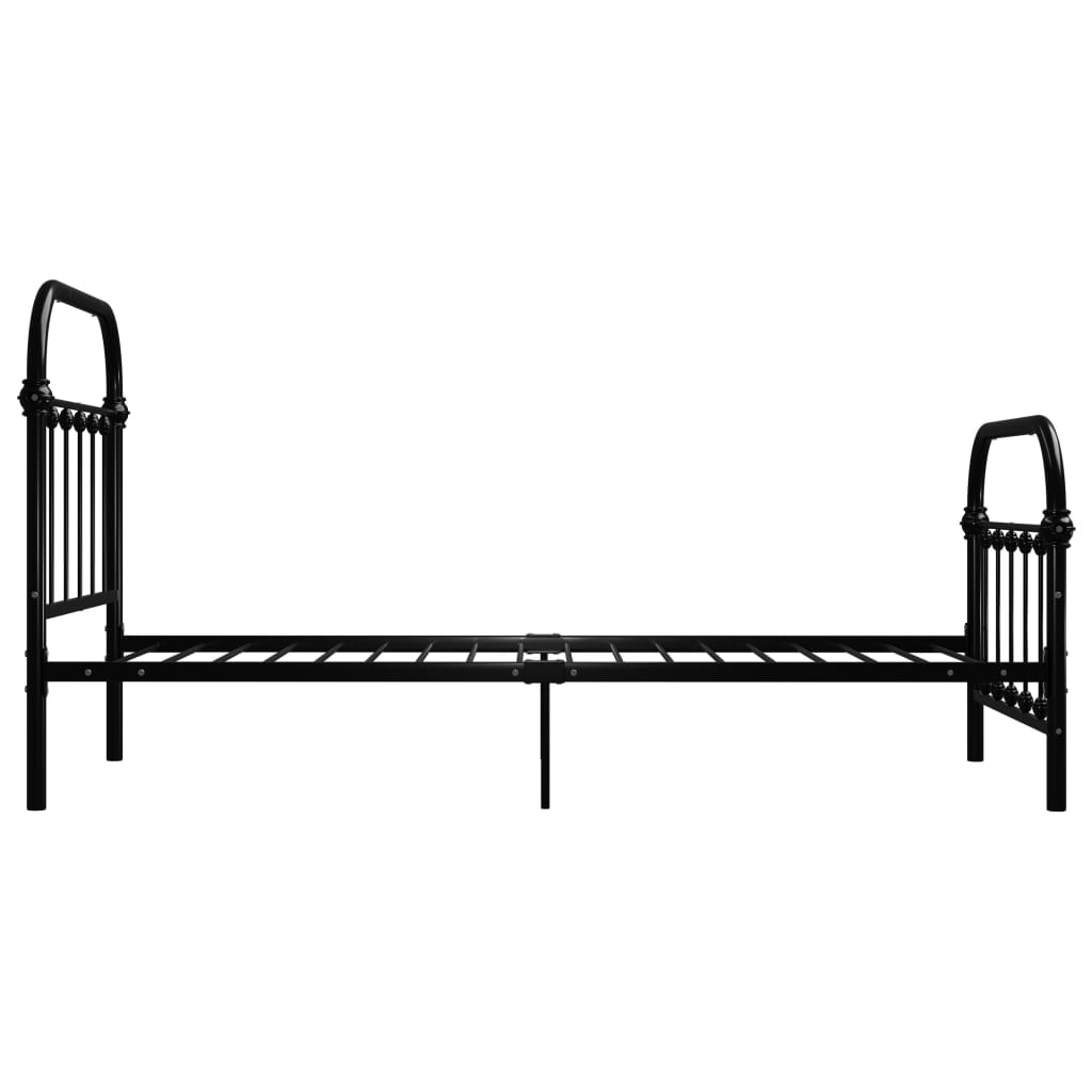 vidaXL Estructura de cama sin colchón metal negro 90x200 cm