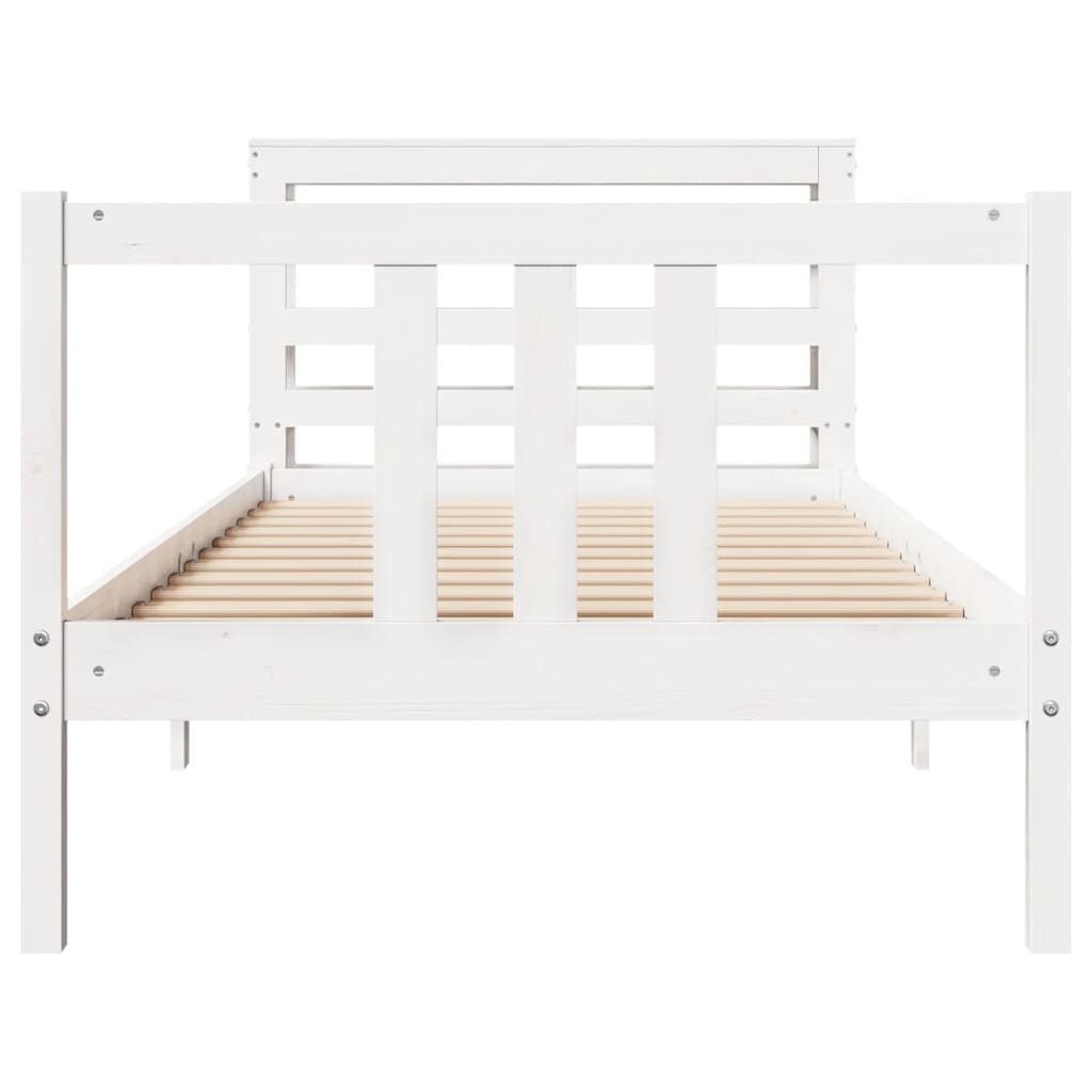 vidaXL Estructura de cama con cabecero madera de pino blanco 100x200cm