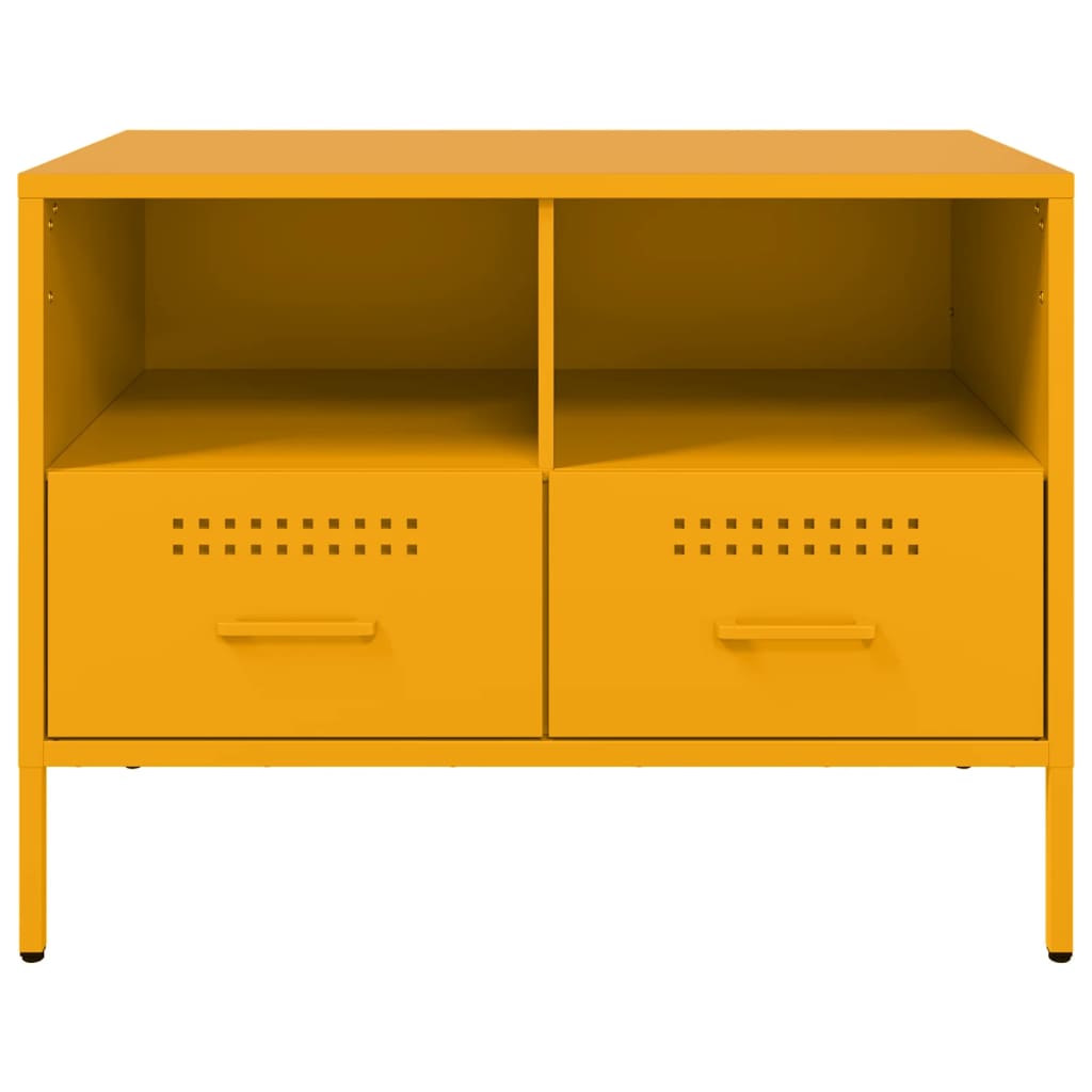 vidaXL Mueble para TV acero amarillo mostaza 68x39x50,5 cm