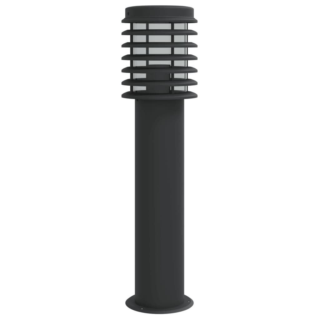 vidaXL Lámpara de suelo de exterior acero inoxidable negro 60 cm