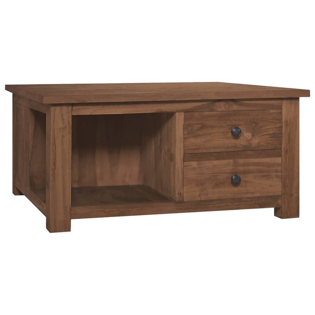 vidaXL Mesa de centro de madera maciza de teca 68x68x33 cm