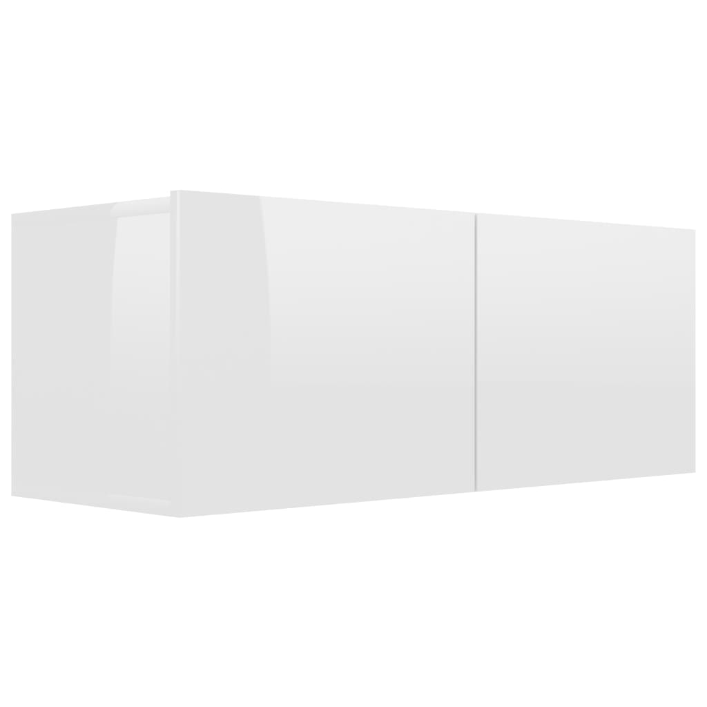 vidaXL Set de muebles de salón 8 pzas madera ingeniería blanco brillo