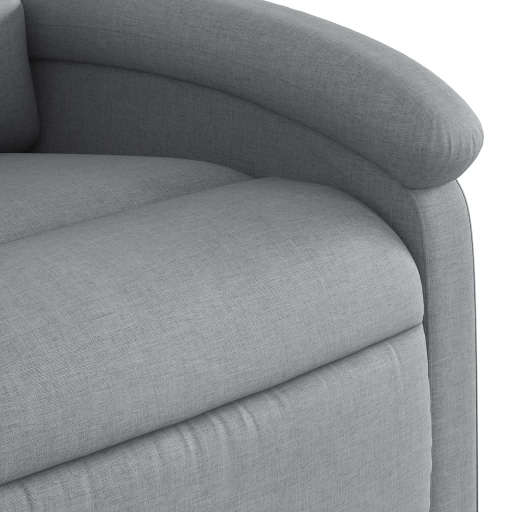 vidaXL Sillón de masaje eléctrico reclinable elevable tela gris claro