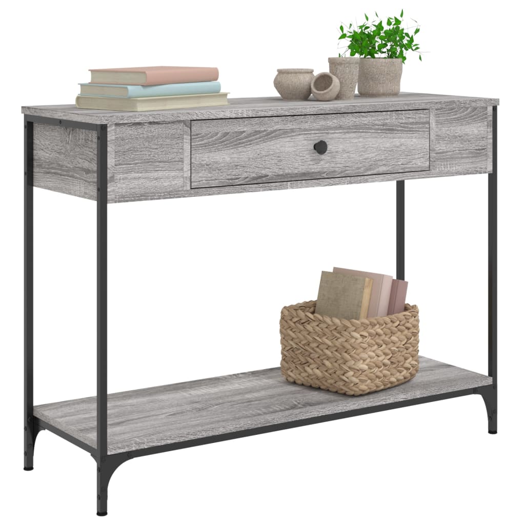 vidaXL Mesa consola madera de ingeniería gris Sonoma 100x34,5x75 cm