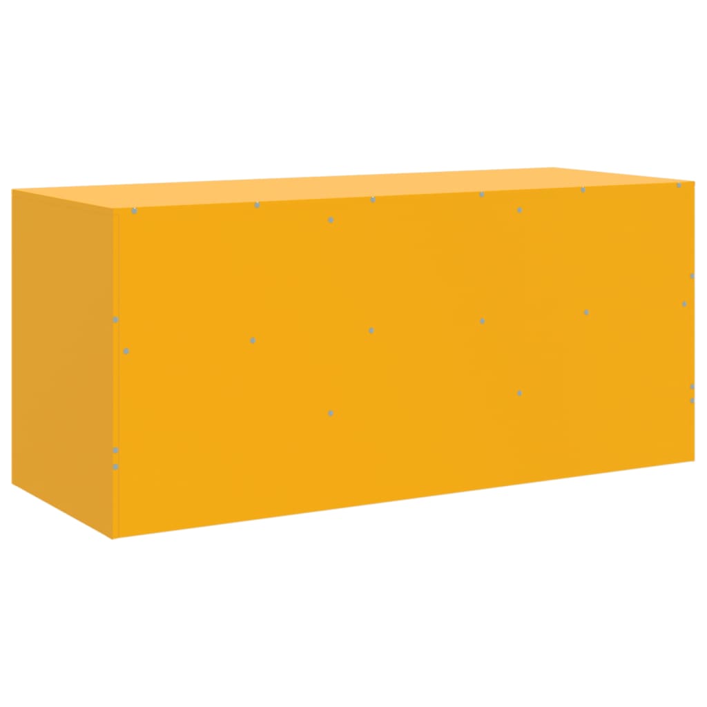 vidaXL Mueble para TV de acero amarillo mostaza 99x39x44 cm