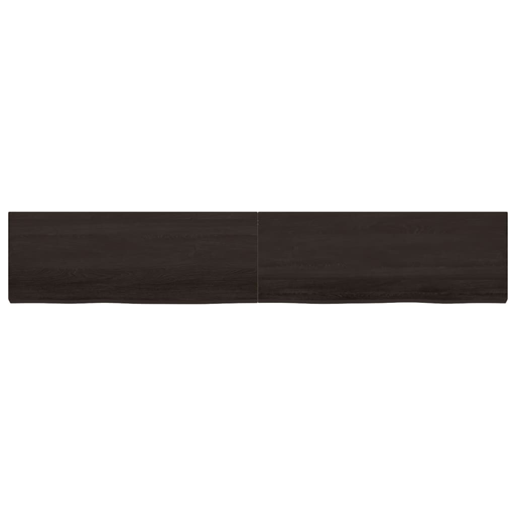 vidaXL Tablero mesa madera roble tratada marrón oscuro 220x40x(2-6) cm