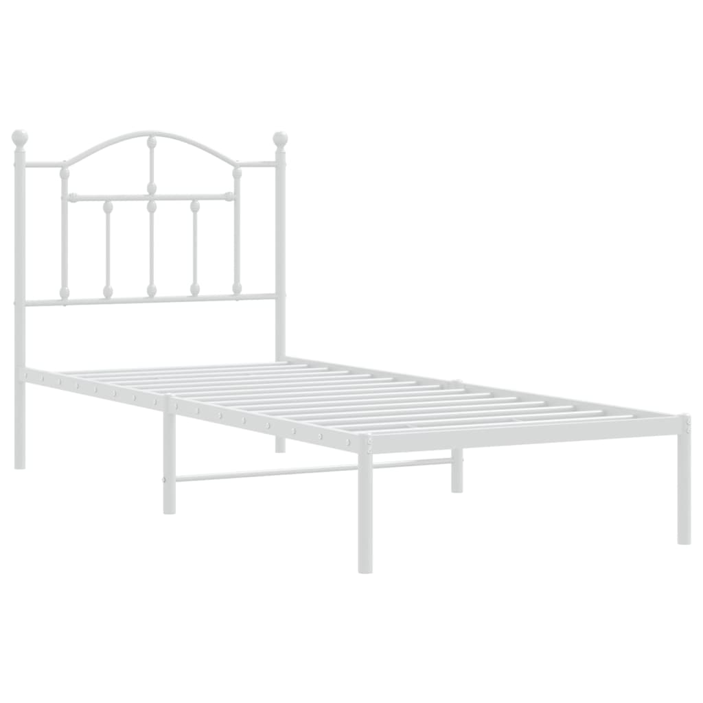 vidaXL Estructura de cama de metal con cabecero blanco 80x200 cm