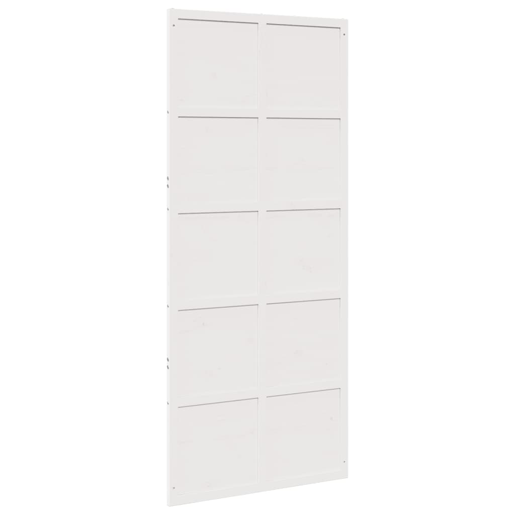 vidaXL Puerta de granero madera maciza pino blanca 90x208 cm