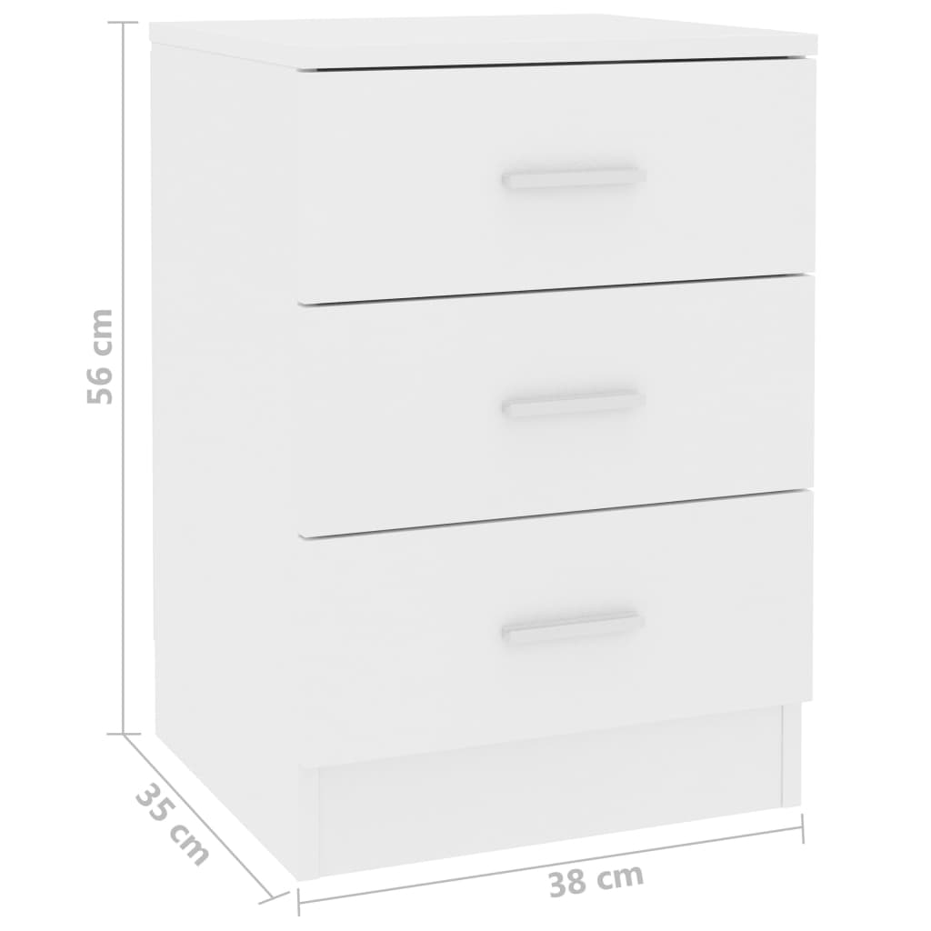 vidaXL Mesita de noche madera contrachapada blanco 38x35x56 cm