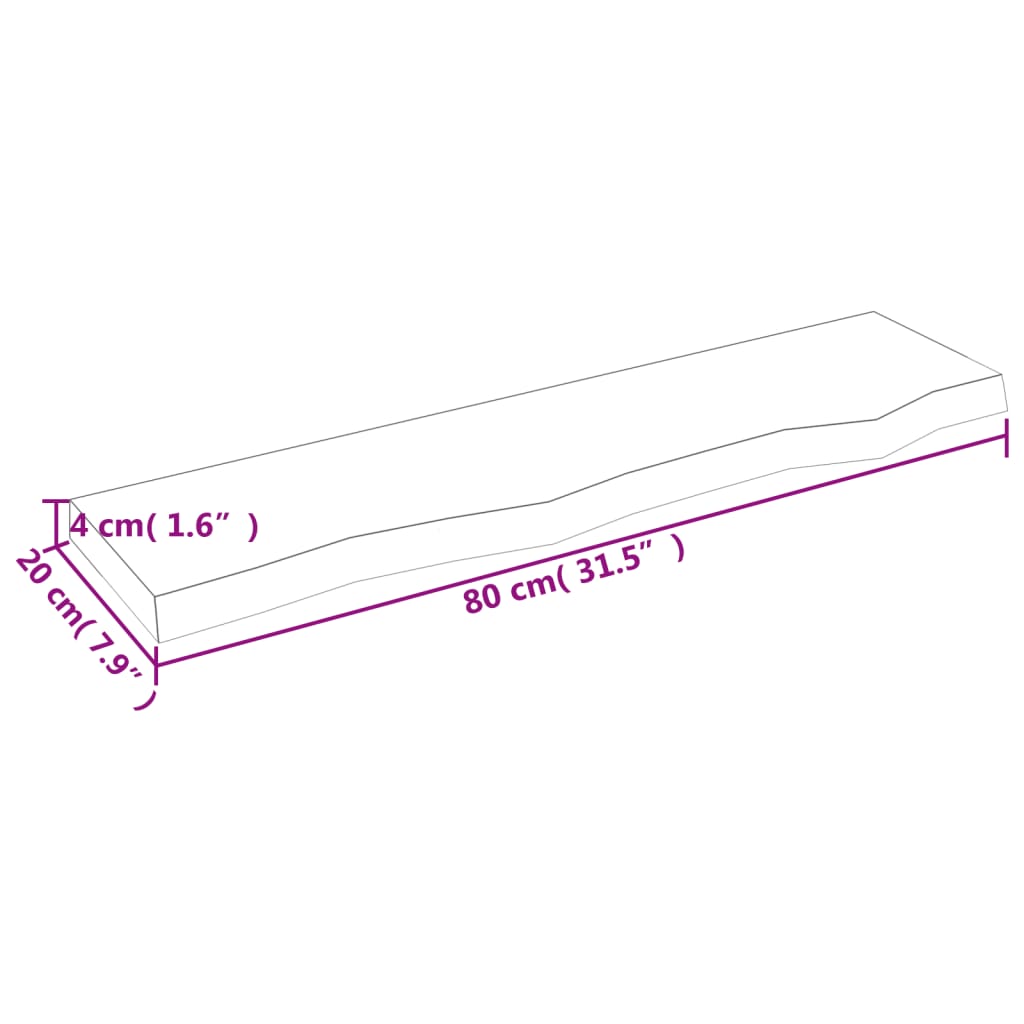 vidaXL Estante de pared madera roble tratada marrón oscuro 80x20x4 cm