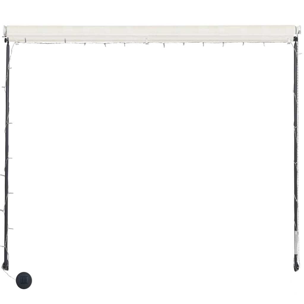 vidaXL Toldo retráctil con LED color crema 400x150 cm