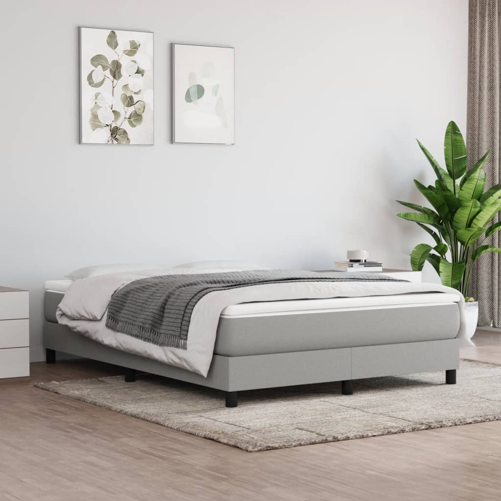 vidaXL Estructura de cama de tela gris claro 140x190 cm