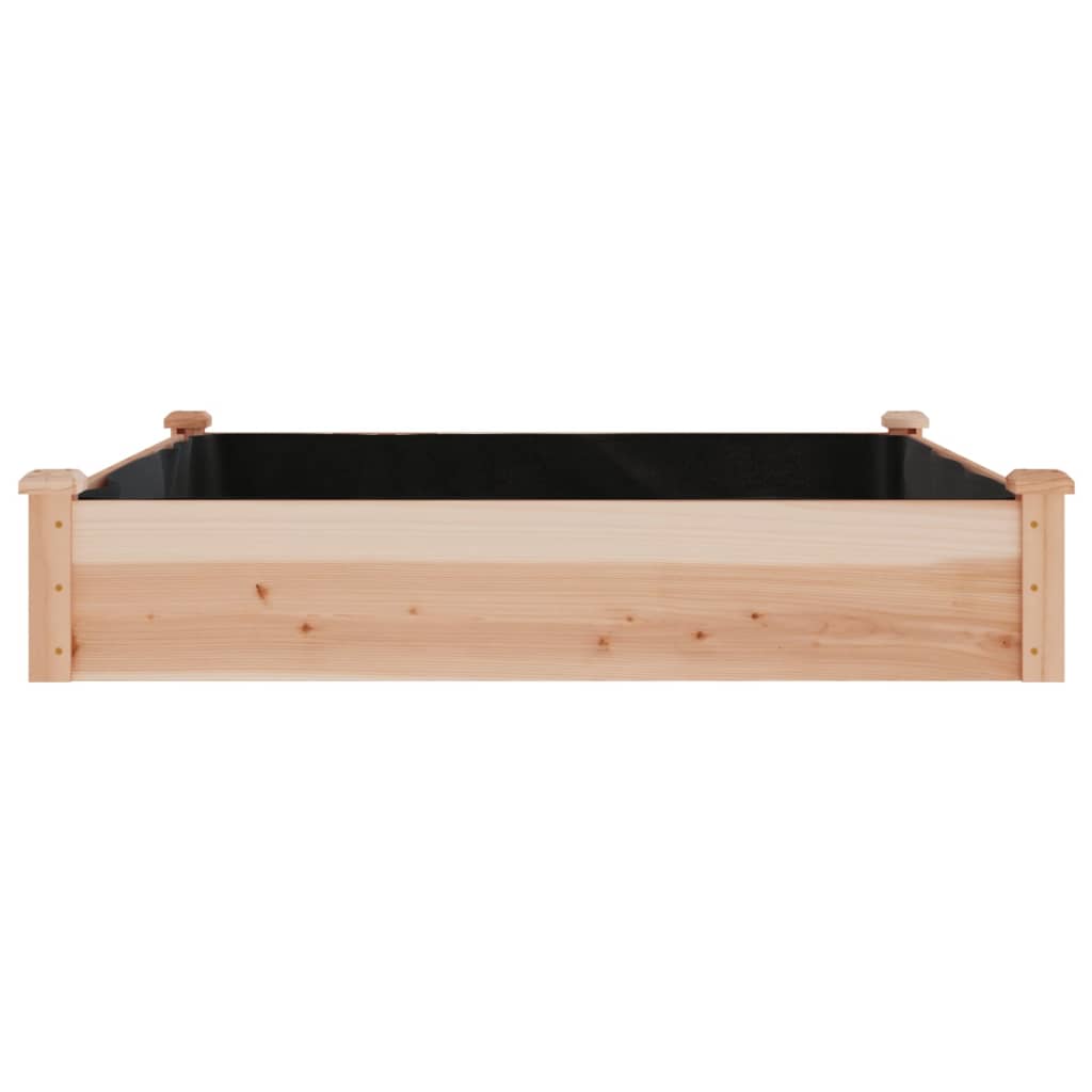 vidaXL Jardinera arriate con forro madera maciza abeto 120x60x25 cm