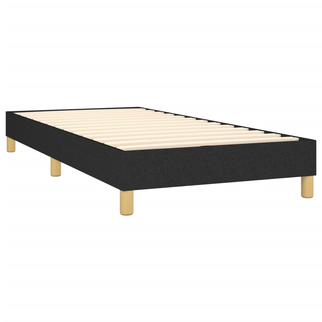 vidaXL Cama box spring con colchón tela negro 80x200 cm