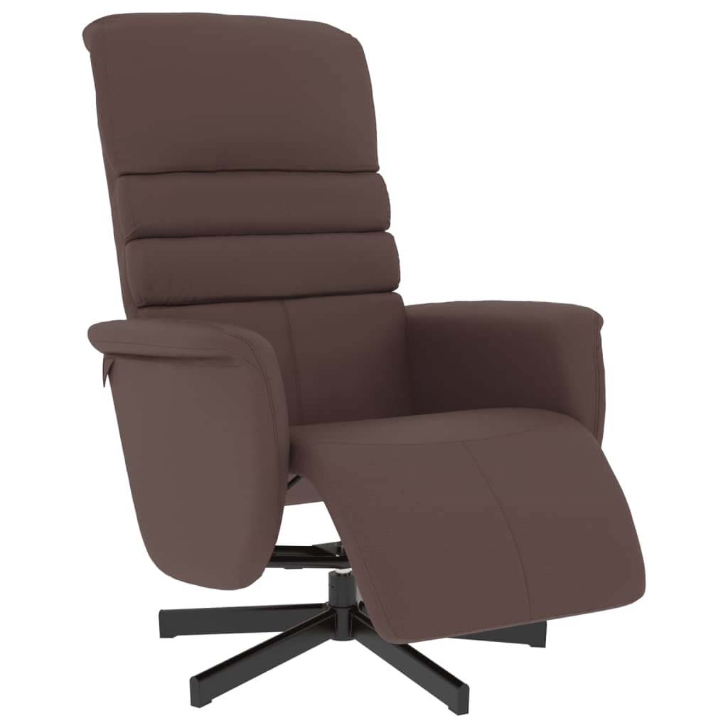 vidaXL Sillón reclinable con reposapiés cuero sintético marrón