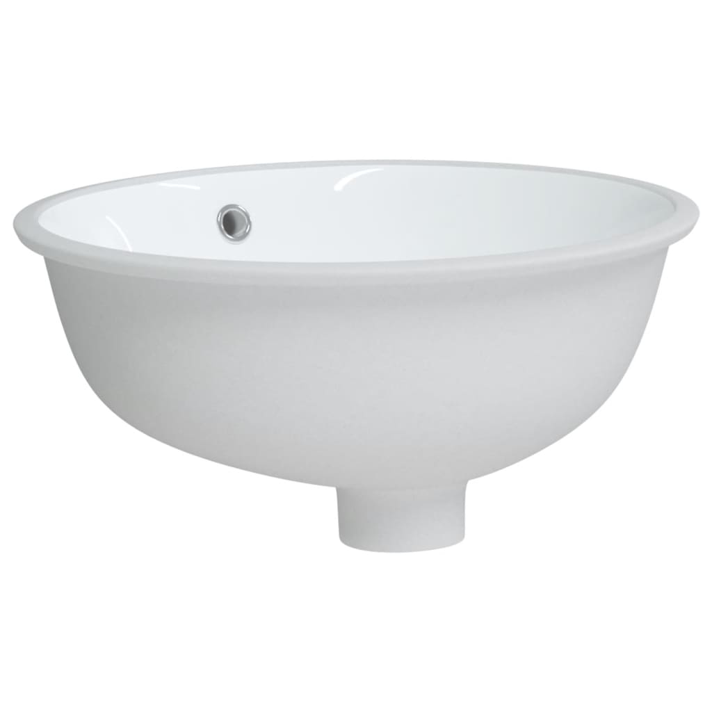 vidaXL Lavabo de baño ovalado cerámica blanco 37x31x17,5 cm