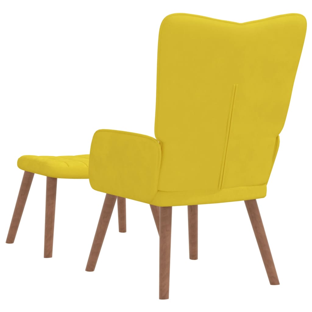 vidaXL Sillón de relax con taburete terciopelo amarillo mostaza