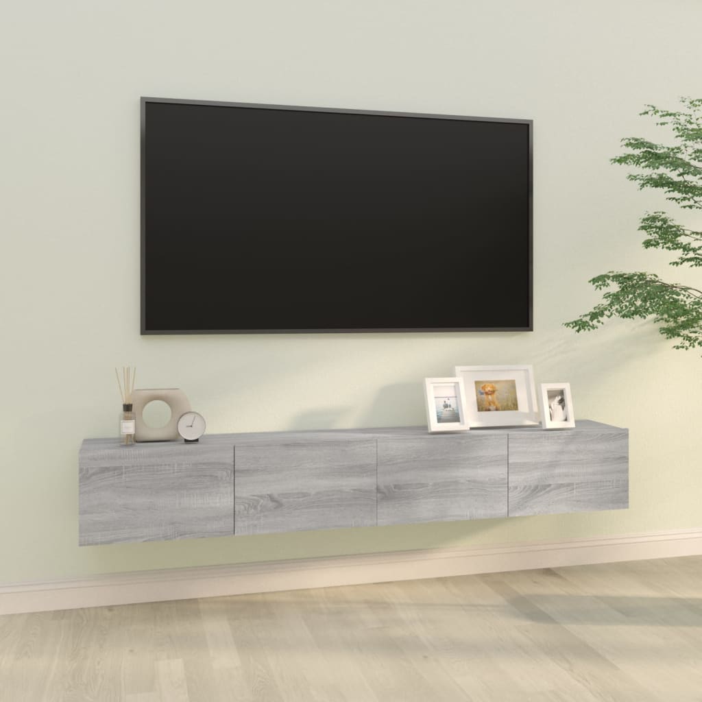 vidaXL Muebles de pared para TV 2 uds madera gris Sonoma 100x30x30 cm