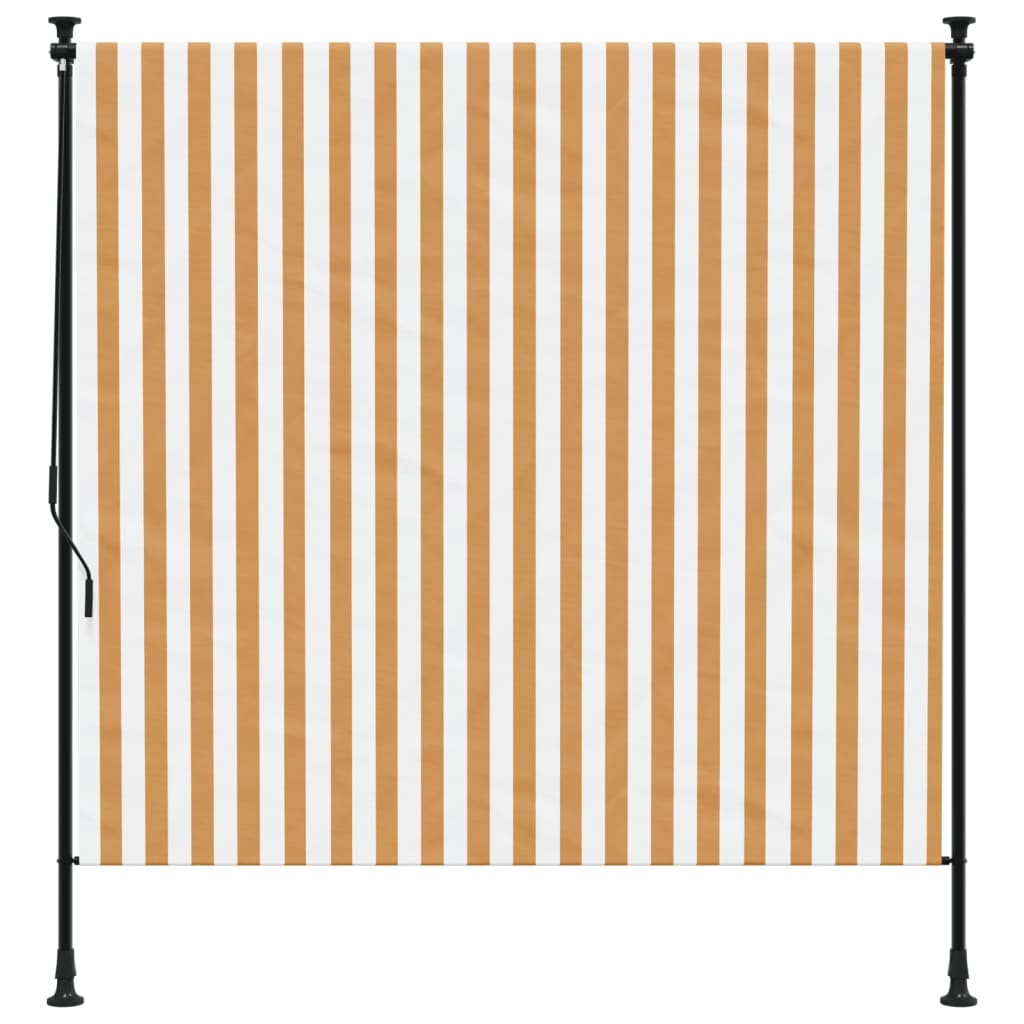 vidaXL Persiana enrollable exterior tela acero naranja y blanco