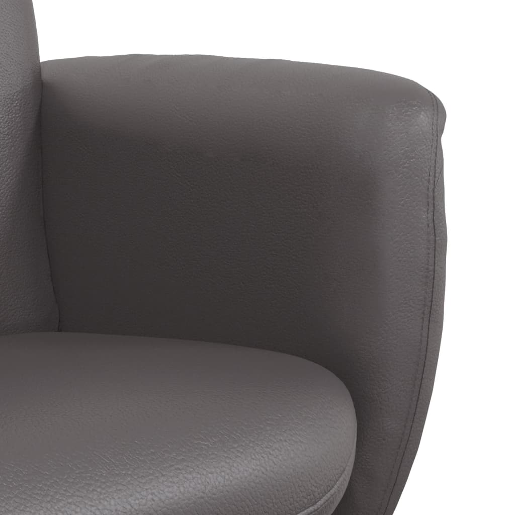 vidaXL Sillón reclinable con reposapiés cuero sintético gris