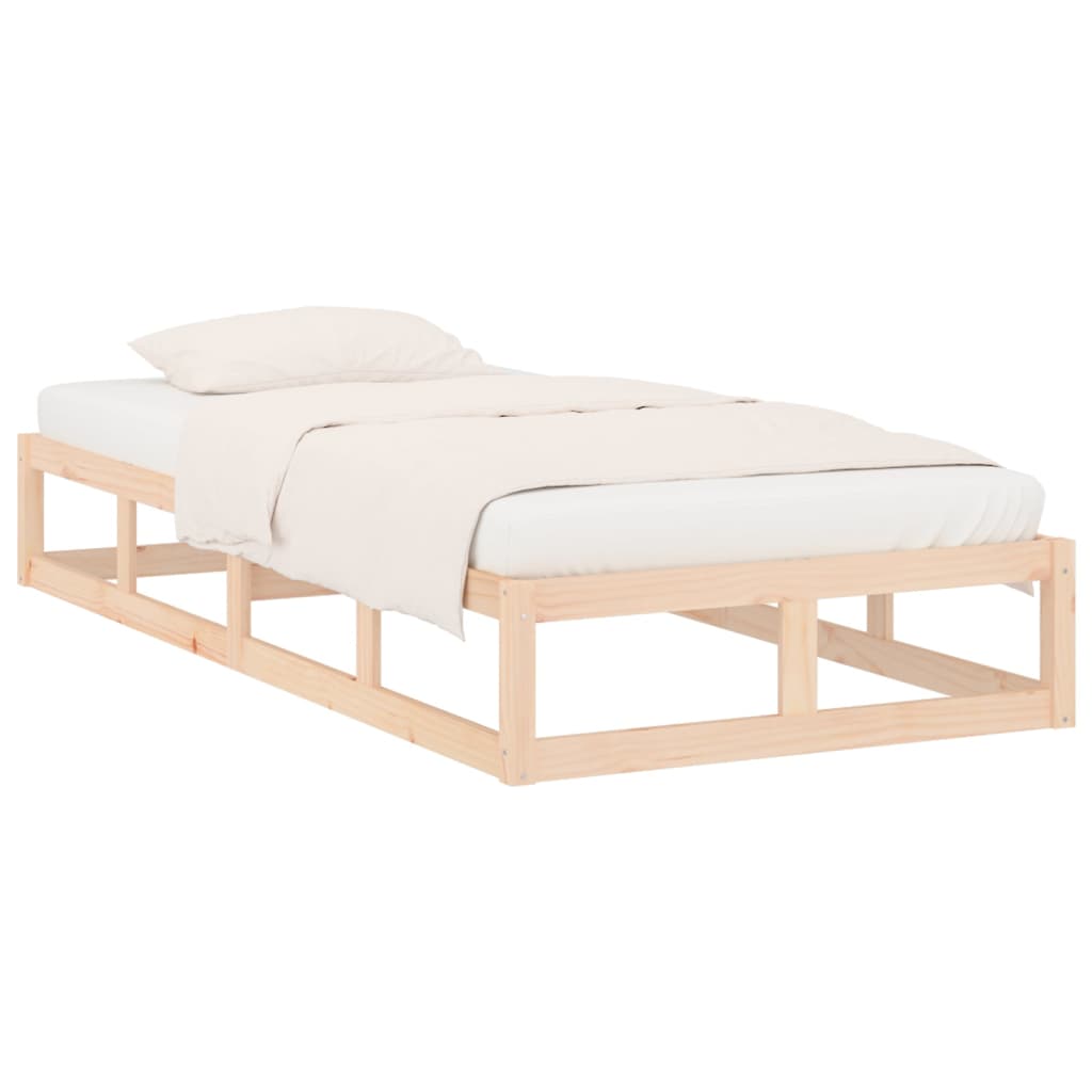 vidaXL Estructura de cama individual de madera maciza 90x190 cm