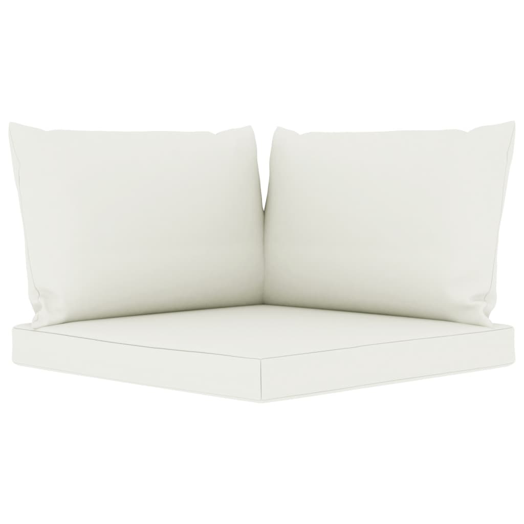 vidaXL Set de muebles de jardín 9 piezas con cojines blanco crema