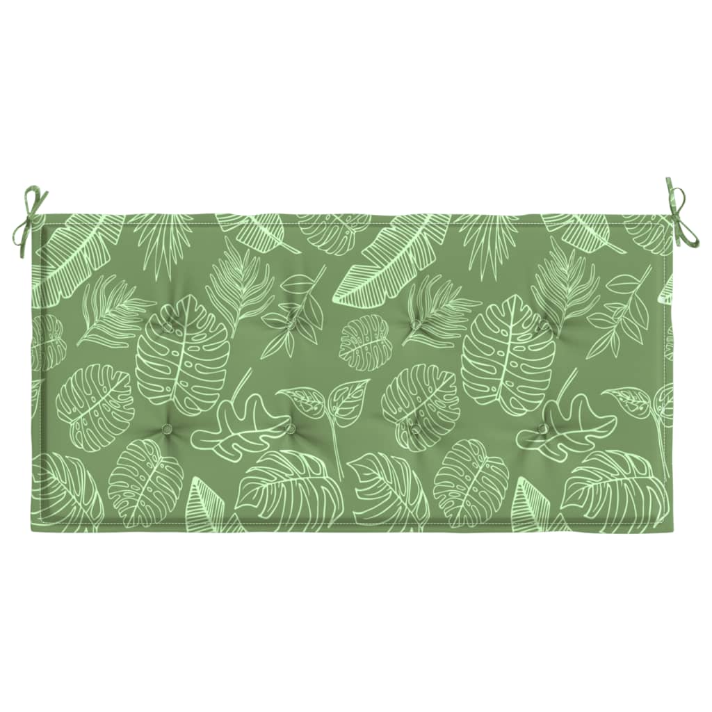 vidaXL Cojín banco de jardín tela Oxford estampado hojas 120x50x3 cm