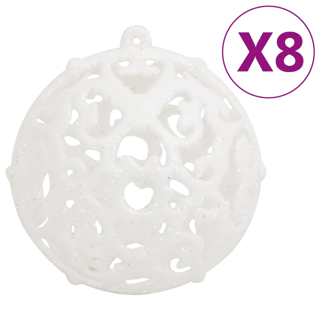 vidaXL Juego de bolas de Navidad 111 pzas poliestireno blanco