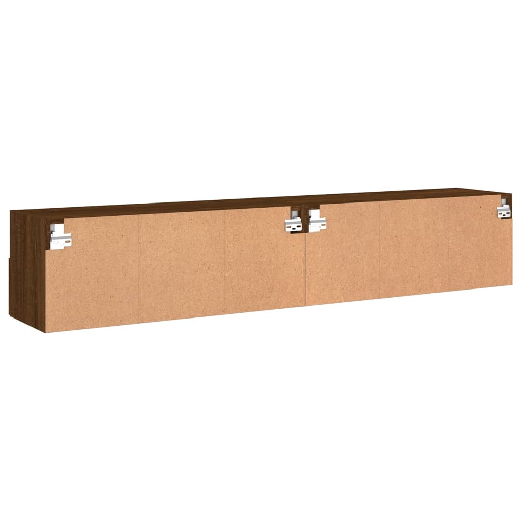 vidaXL Muebles de pared para TV 2 uds madera roble marrón 80x30x30 cm