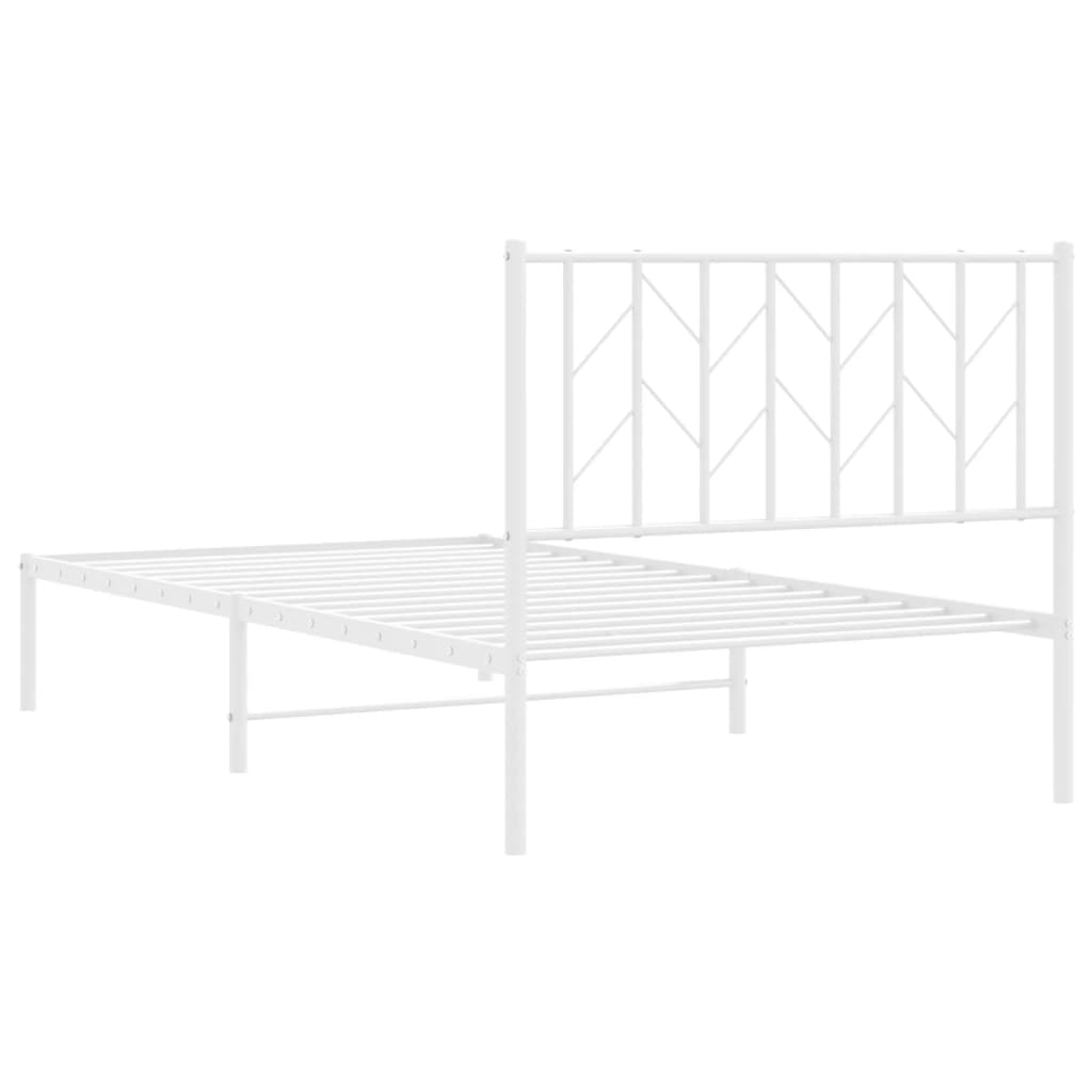 vidaXL Estructura cama sin colchón con cabecero metal blanco 100x200cm