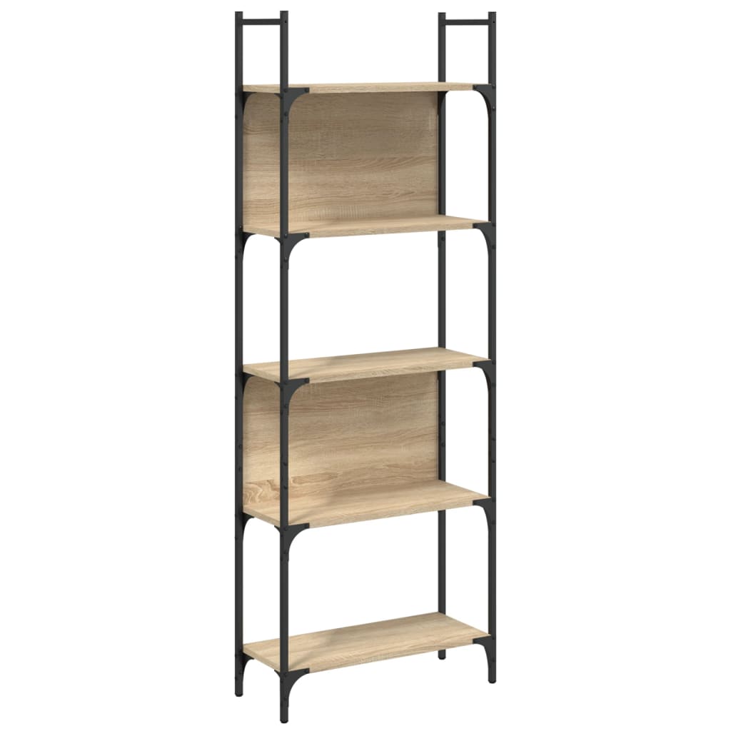 vidaXL Librería de 5 estantes madera roble Sonoma 60,5x24x166,5 cm