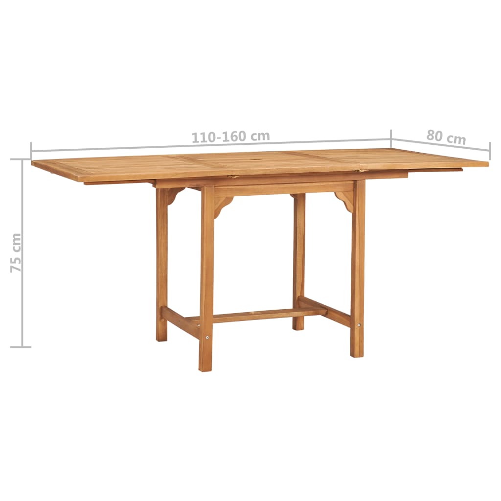 vidaXL Conjunto de comedor de jardín 5 piezas madera maciza de teca