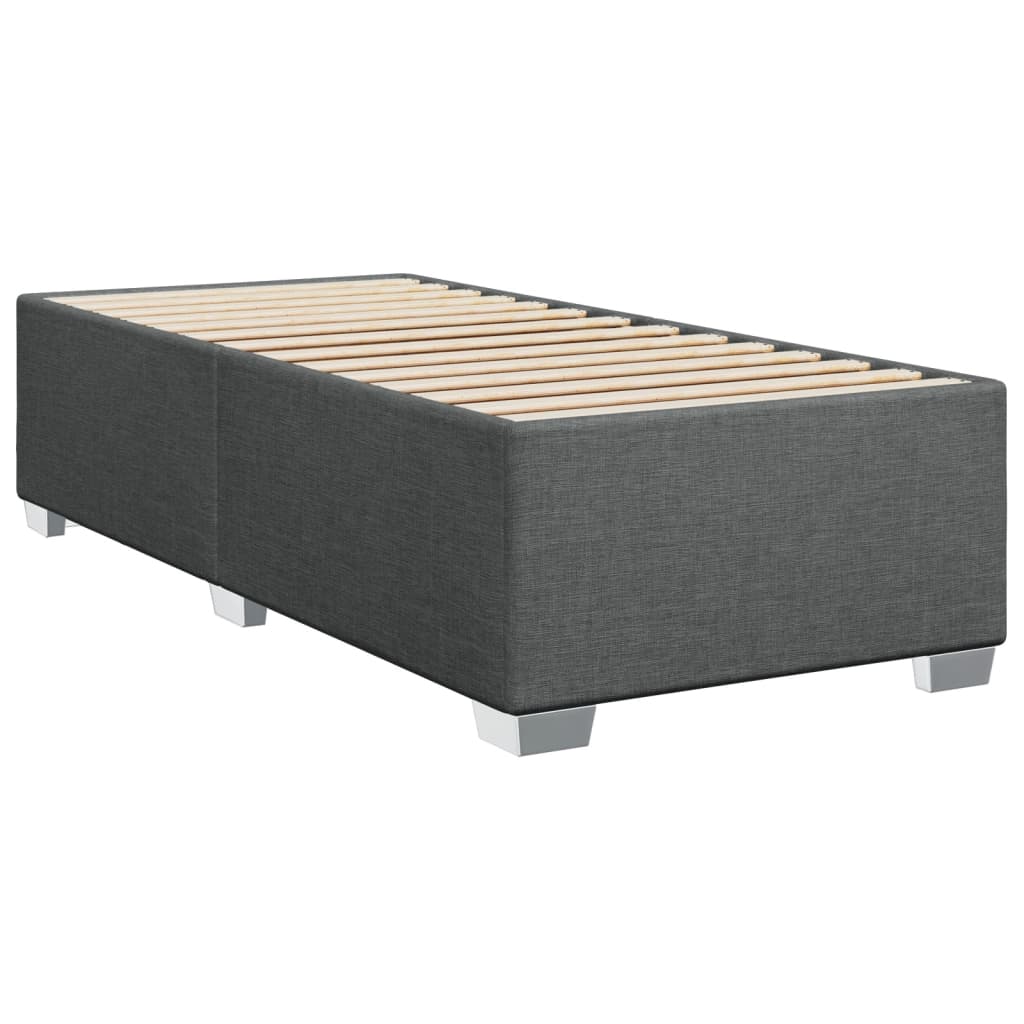 vidaXL Cama box spring con colchón tela gris oscuro 100x200 cm