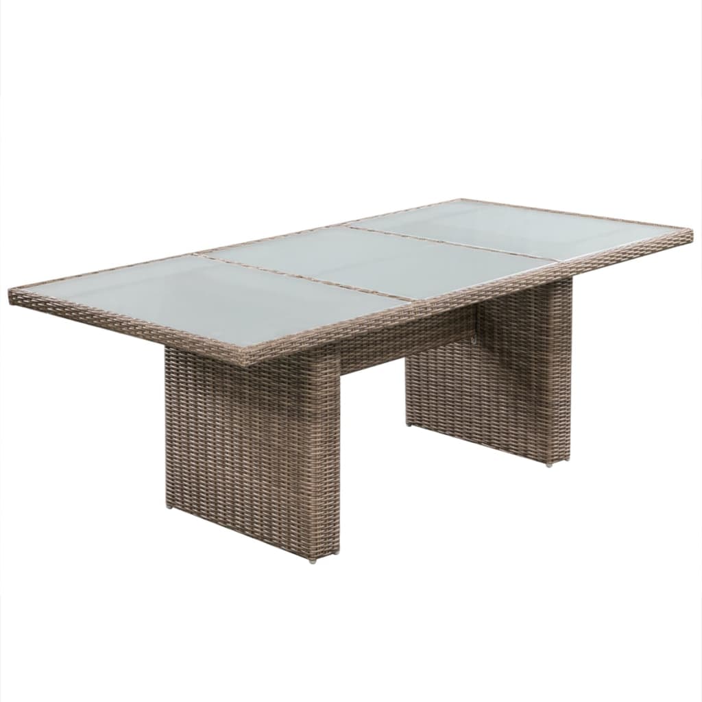 vidaXL Set de muebles de jardín 11 piezas ratán sintético marrón