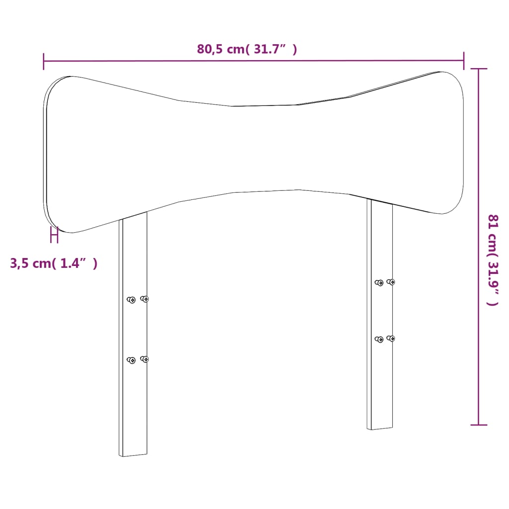 vidaXL Cabecero de cama madera maciza de pino marrón cera 75 cm