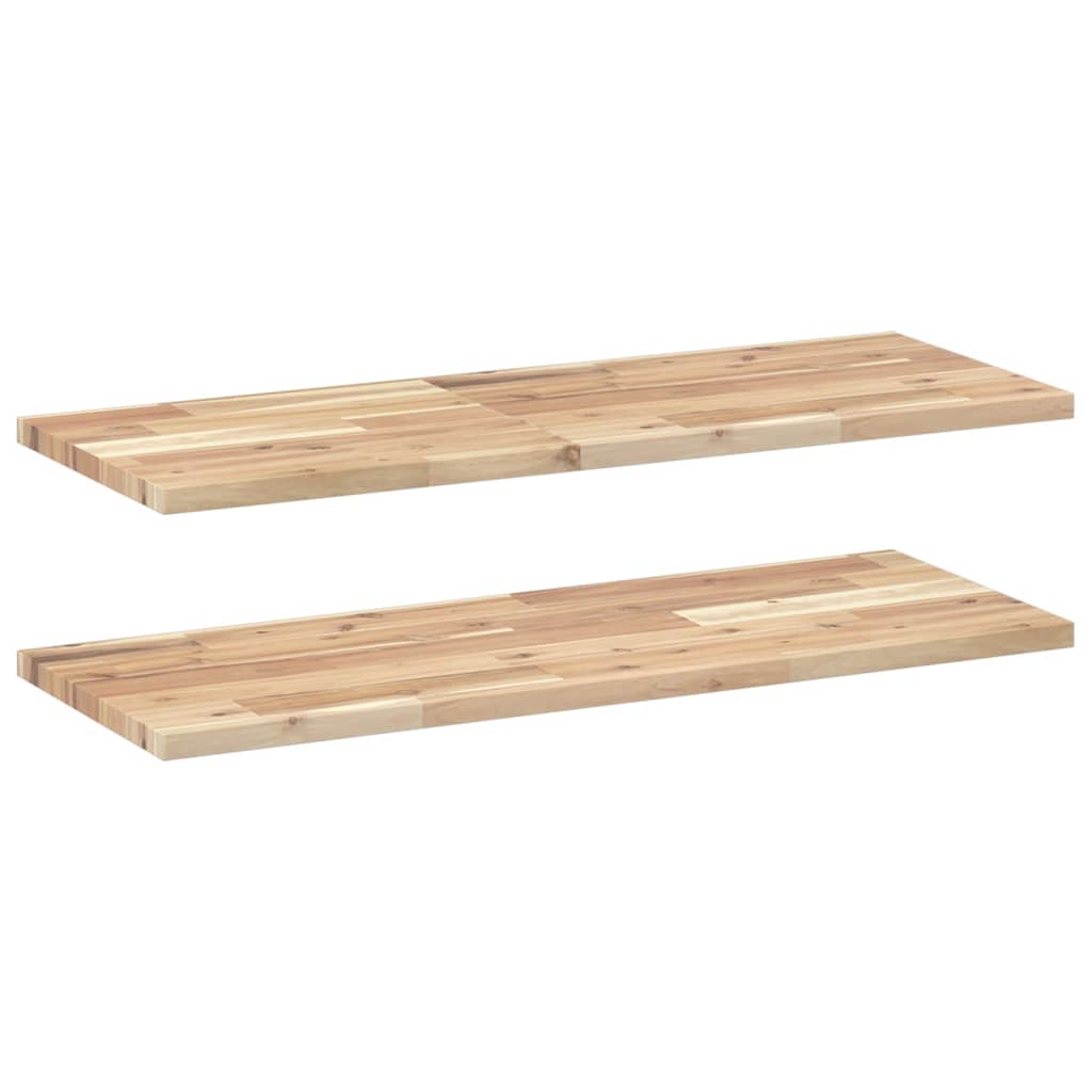 vidaXL Estantes flotantes 2 uds madera acacia sin tratar 80x30x2 cm