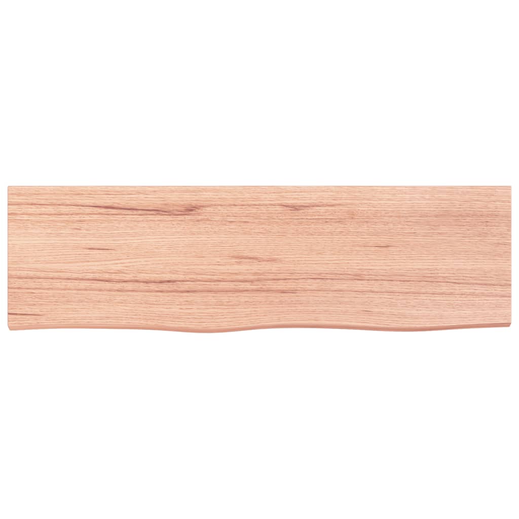 vidaXL Encimera de baño madera maciza tratada marrón claro 100x30x2 cm