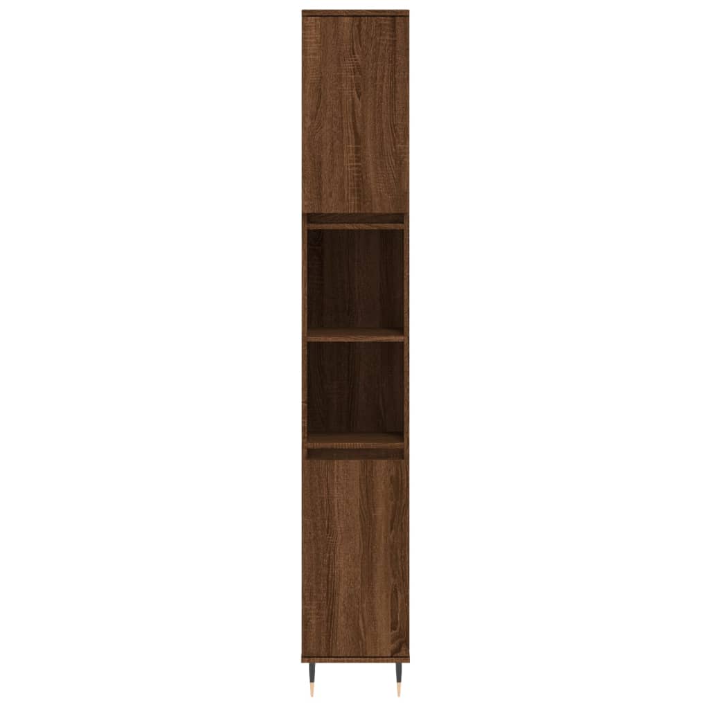 vidaXL Set de muebles baño 3 pzas madera contrachapada roble marrón