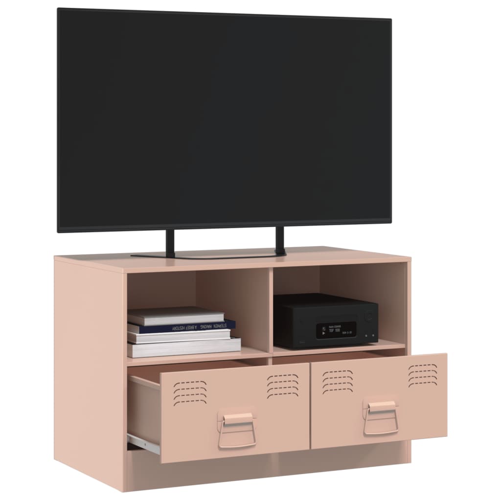 vidaXL Mueble para TV de acero rosa 67x39x44 cm