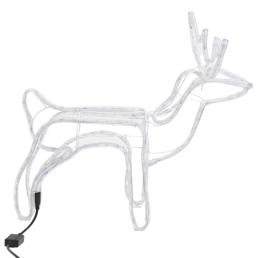 vidaXL Figura de reno Navidad 2 unidades blanco frío 60x30x60 cm