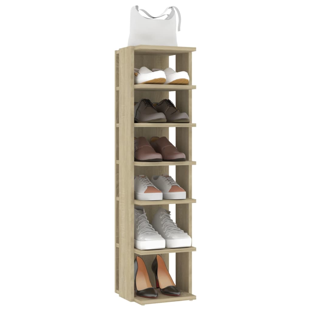 vidaXL Mueble zapatero de ingeniería roble Sonoma 27,5x27x102cm